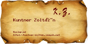 Kuntner Zoltán névjegykártya