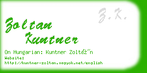 zoltan kuntner business card
